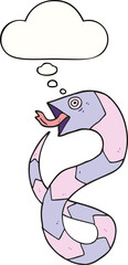 cartoon snake and thought bubble