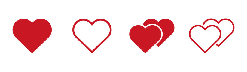 Heart graphic vector flat icons set