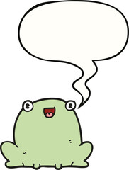 cute cartoon frog and speech bubble