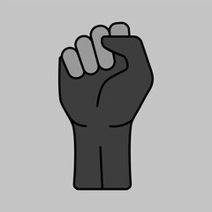 Fist raised up vector isolated icon