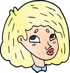 cartoon doodle face of a girl