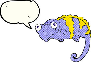 comic book speech bubble cartoon chameleon
