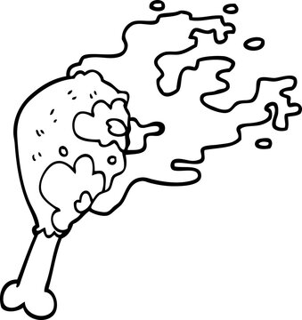 recommend clip art: line drawing cartoon cooked chicken leg