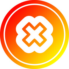 multiplication sign circular in hot gradient spectrum