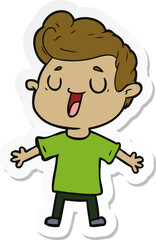 sticker of a happy cartoon man