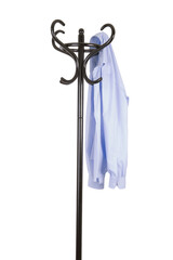 men's clothing on a coat rack