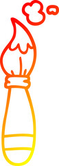 warm gradient line drawing cartoon paint brush