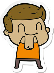 sticker of a cartoon friendly man