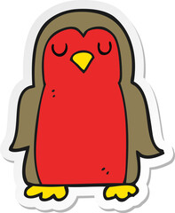 sticker of a cartoon christmas robin