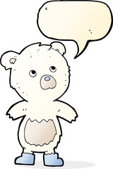 cartoon cute little bear with speech bubble