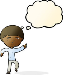 cartoon annoyed man with thought bubble