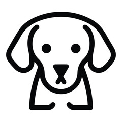 Dog Flat Icon Isolated On White Background