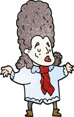 cartoon doodle man in wig