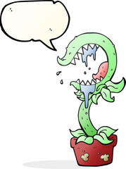 speech bubble cartoon carnivorous plant
