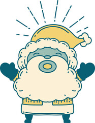 traditional tattoo style santa claus christmas character