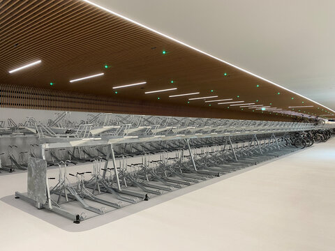 empty bicycle parking