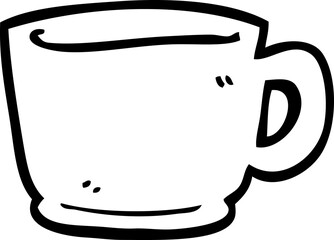 line drawing cartoon tea cup