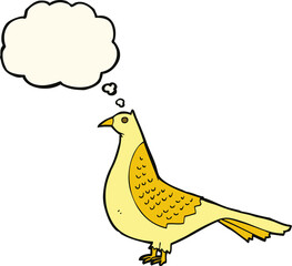 cartoon bird with thought bubble