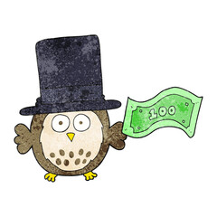 textured cartoon rich owl