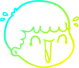 cold gradient line drawing cartoon male face