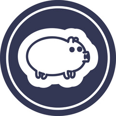 fat pig circular icon