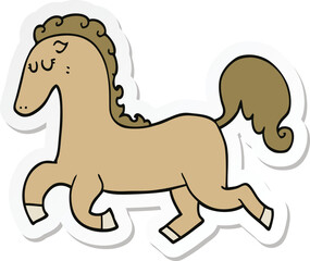 sticker of a cartoon horse running