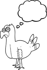 thought bubble cartoon bird