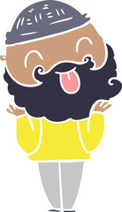 man with beard sticking out tongue