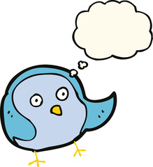 cartoon bird with thought bubble