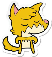 sticker of a friendly cartoon fox