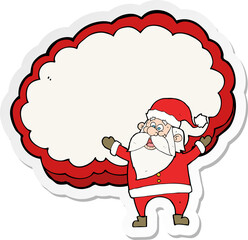 sticker of a cartoon santa claus