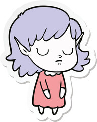 sticker of a cartoon elf girl