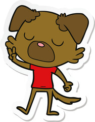 sticker of a cartoon dog