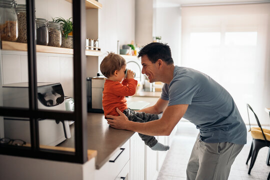 Father And His Son At Home