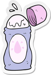 sticker of a cartoon roll on deodorant