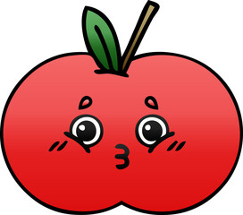 gradient shaded cartoon red apple