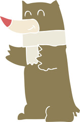 flat color illustration of a cartoon bear