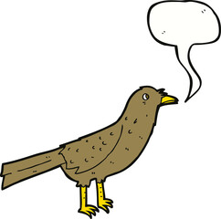 cartoon bird with speech bubble