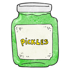 textured cartoon pickle jar