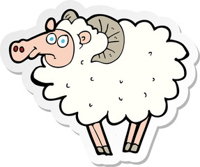 sticker of a cartoon ram