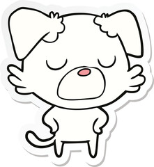 sticker of a cartoon dog