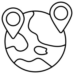 Premium design icon of global location 