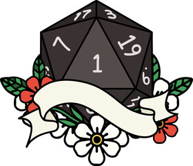 natural one d20 dice roll illustration