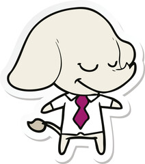 sticker of a cartoon smiling elephant manager
