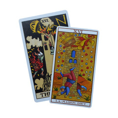 Obraz premium Tarot Middle Age Major Arcana PNG 16. tarot cutout the tower rider waite marseille