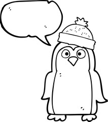 Obraz na płótnie Canvas speech bubble cartoon penguin