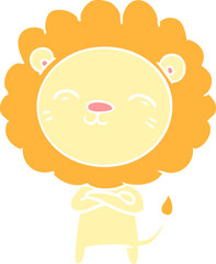 flat color style cartoon lion
