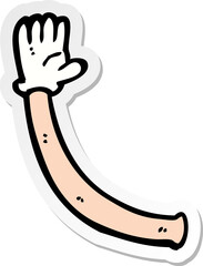 sticker of a cartoon arm