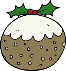 cartoon christmas pudding
