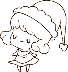 Festive Woman Charcoal Drawing